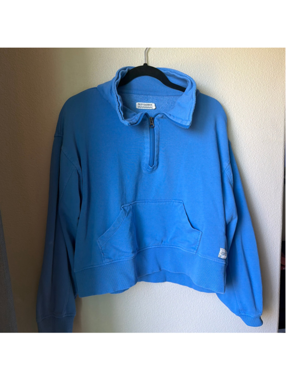 Men's Fair Harbor Quarter-Zip Sweatshirt Blue Size L